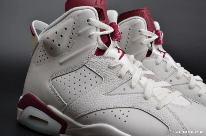 Cheap LUCY Jordan Retro white Maroon Air 6 384664-116 0708